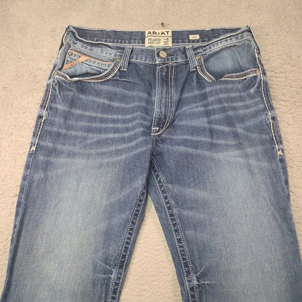 Ariat M4 Coltrane Jeans Mens 36x34 Blue Durango Relaxed Boot Cut Western Cowboy
